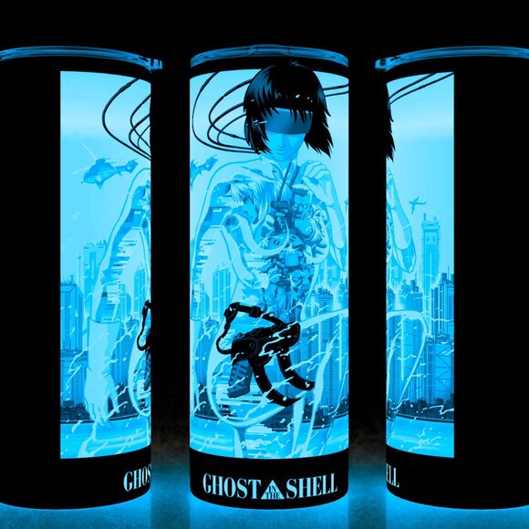 Glow in the Dark Ghost in the Shell Anime Cup Mug Tumbler 20oz - Picture 1 of 4